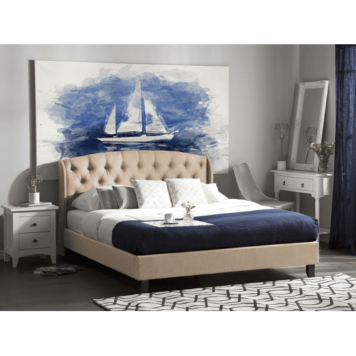 Cama Tecido BORDEAUX 140 x 200 cm Creme