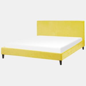 Cama Veludo FITOU 180 x 200 cm Amarelo