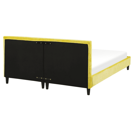 Cama Veludo FITOU 180 x 200 cm Amarelo