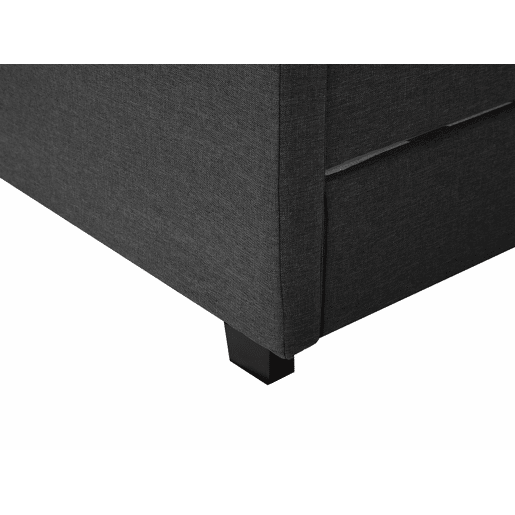 Cama com gavetas de arrumação Tecido MONTPELLIER 180 x 200 cm Cinzento escuro