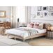 Beliani Cama continental Terciopelo MARQUISE 191x213 Beliani Cama continental Terciopelo MARQUISE 191x213 Rosa Talco