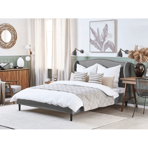Cama Tecido COLMAR 180 x 200 cm Cinzento Cama Tecido COLMAR 180 x 200 cm Cinzento
