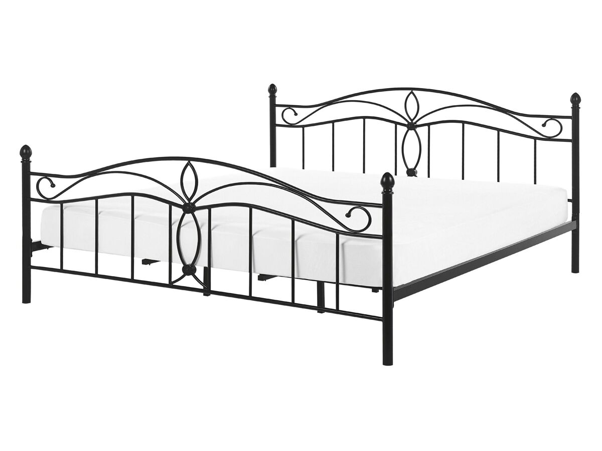 Beliani Cama Acero ANTLIA 148x209 Negro