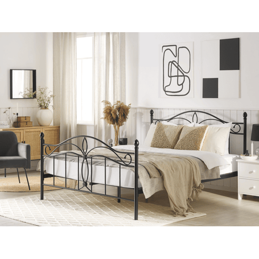 Cama Metal ANTLIA 140 x 200 cm Preto