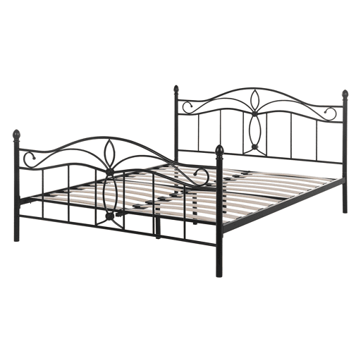 Cama Metal ANTLIA 140 x 200 cm Preto