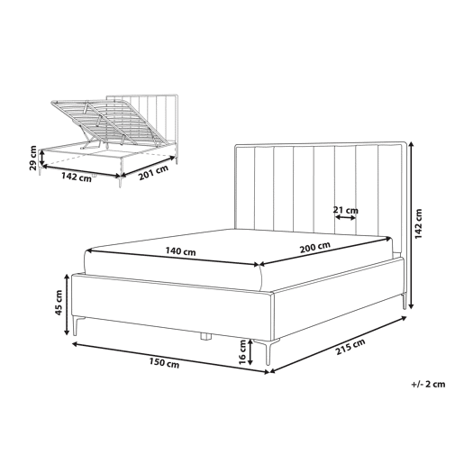 Cama baú Veludo SEZANNE 140 x 200 cm Azul marinho