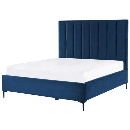 Cama baú Veludo SEZANNE 140 x 200 cm Azul marinho