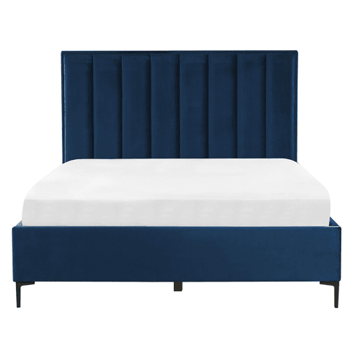 Cama baú Veludo SEZANNE 140 x 200 cm Azul marinho