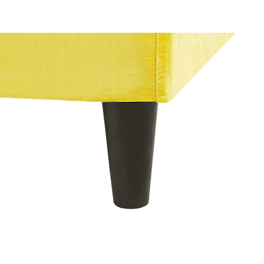 Cama Veludo FITOU 160 x 200 cm Amarelo