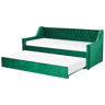 Cama gavetão Veludo MONTARGIS 90 x 200 cm Verde esmeralda