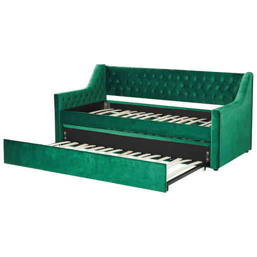 Cama gavetão Veludo MONTARGIS 90 x 200 cm Verde esmeralda