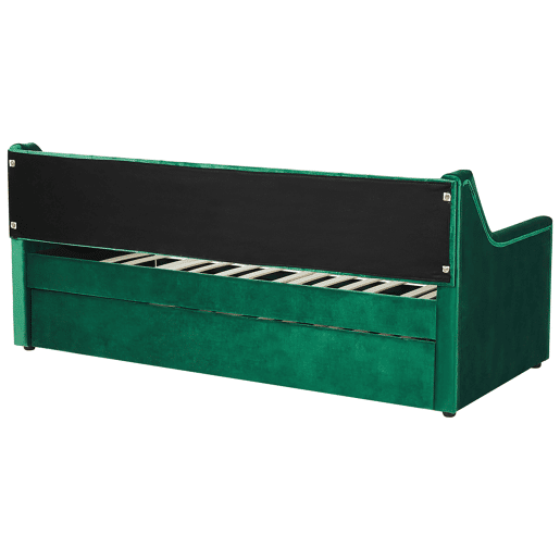 Cama gavetão Veludo MONTARGIS 90 x 200 cm Verde esmeralda