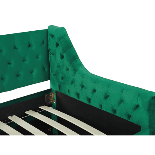 Cama gavetão Veludo MONTARGIS 90 x 200 cm Verde esmeralda