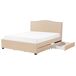 Beliani Cama con cajones Poliéster MONTPELLIER 187x213 Beliani Cama con cajones Poliéster MONTPELLIER 187x213 Beige