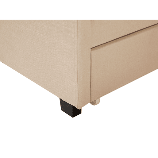 Cama com gavetas de arrumação Tecido MONTPELLIER 180 x 200 cm Creme