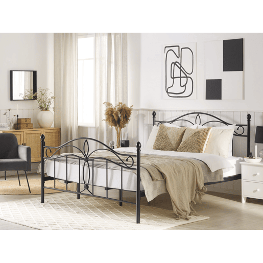 Cama Metal ANTLIA 180 x 200 cm Preto