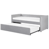Cama gavetão Veludo TROYES 90 x 200 cm Cinzento claro