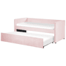Cama gavetão Veludo TROYES 90 x 200 cm Rosa pastel