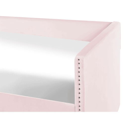 Cama gavetão Veludo TROYES 90 x 200 cm Rosa pastel