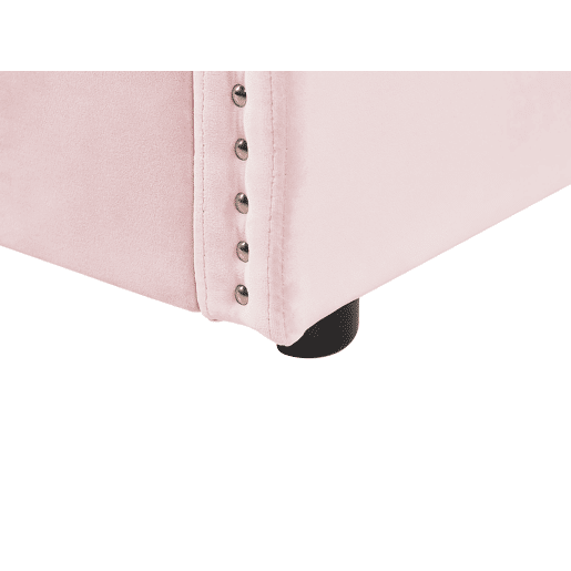 Cama gavetão Veludo TROYES 90 x 200 cm Rosa pastel