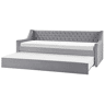 Cama gavetão Veludo MONTARGIS 90 x 200 cm Cinzento claro