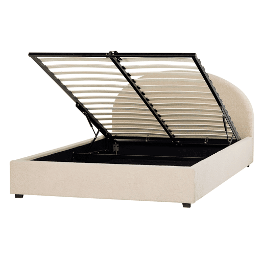 Cama baú Bouclé VAUCLUSE 140 x 200 cm Creme