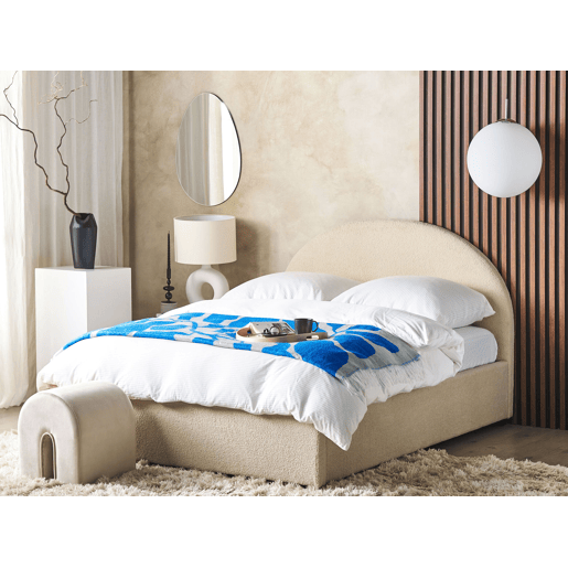 Cama baú Bouclé VAUCLUSE 140 x 200 cm Creme