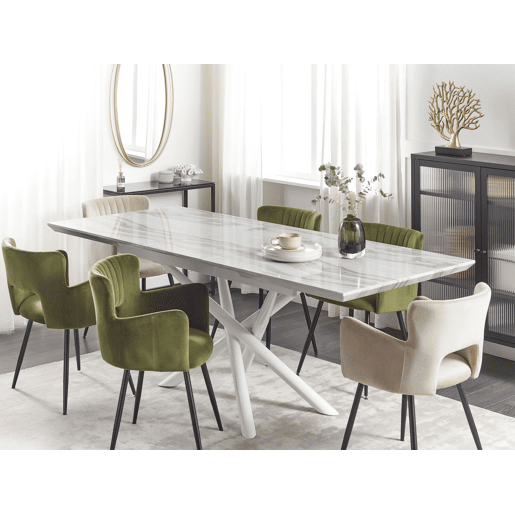 Mesa de jantar extensível MOIRA Branco 160200 cm 90 cm