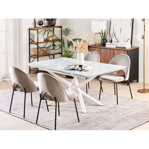 Mesa de jantar extensível MOIRA Branco 160200 cm 90 cm
