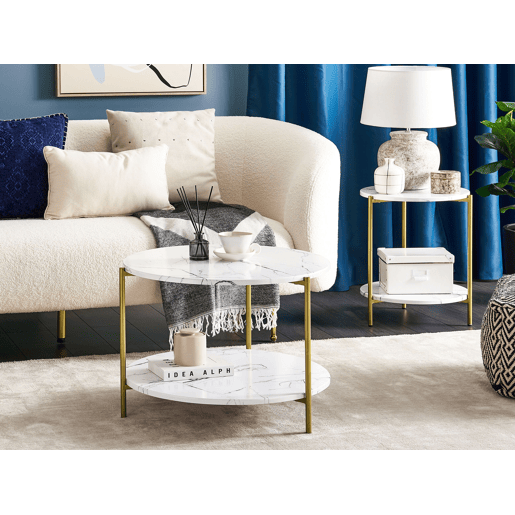 Mesa de centro REVA Mármore branco Mesa de centro REVA Mármore branco