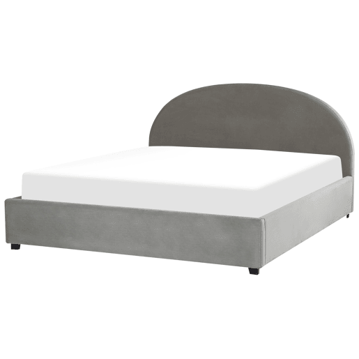 Cama baú Veludo VAUCLUSE 180 x 200 cm Cinzento claro