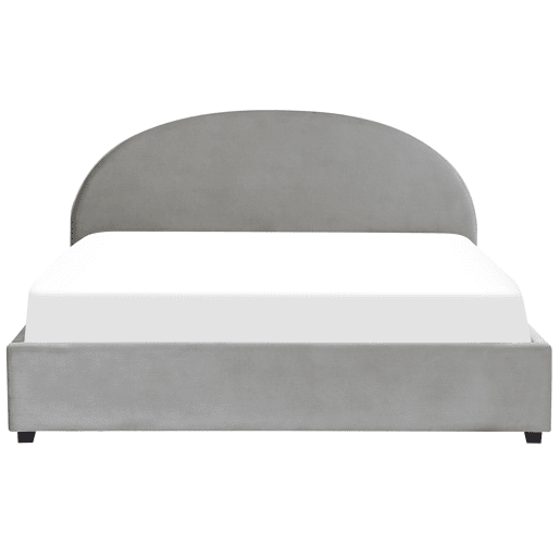 Cama baú Veludo VAUCLUSE 180 x 200 cm Cinzento claro