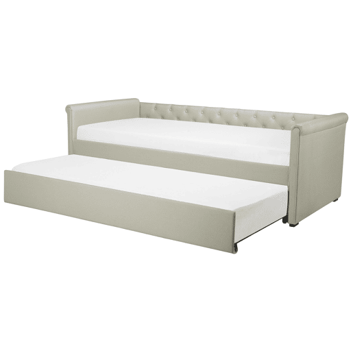 Cama gavetão Tecido LIBOURNE 90 x 200 cm Creme