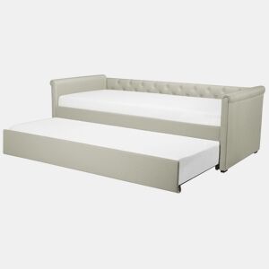 Cama gavetão Tecido LIBOURNE 90 x 200 cm Creme