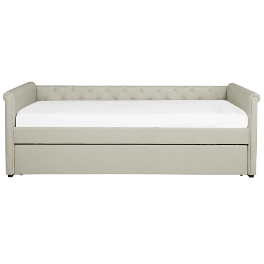 Cama gavetão Tecido LIBOURNE 90 x 200 cm Creme
