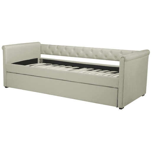 Cama gavetão Tecido LIBOURNE 90 x 200 cm Creme