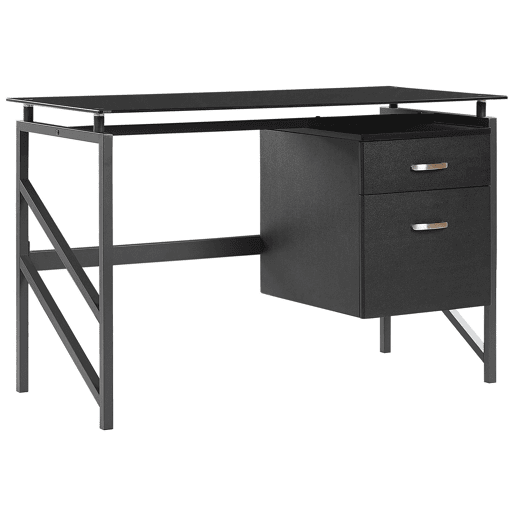 Secretária MORITON Preto 117 cm 57 cm com arrumação
