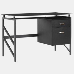 Secretária MORITON Preto 117 cm 57 cm com arrumação