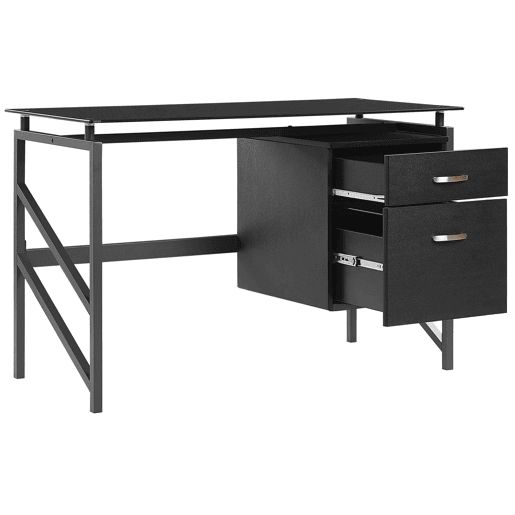Secretária MORITON Preto 117 cm 57 cm com arrumação