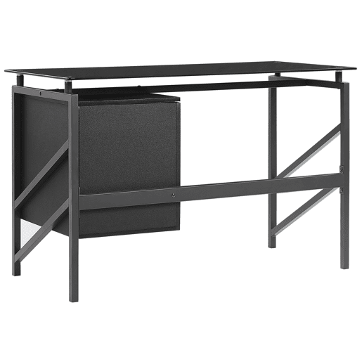 Secretária MORITON Preto 117 cm 57 cm com arrumação