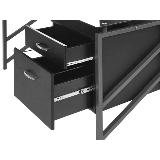 Secretária MORITON Preto 117 cm 57 cm com arrumação