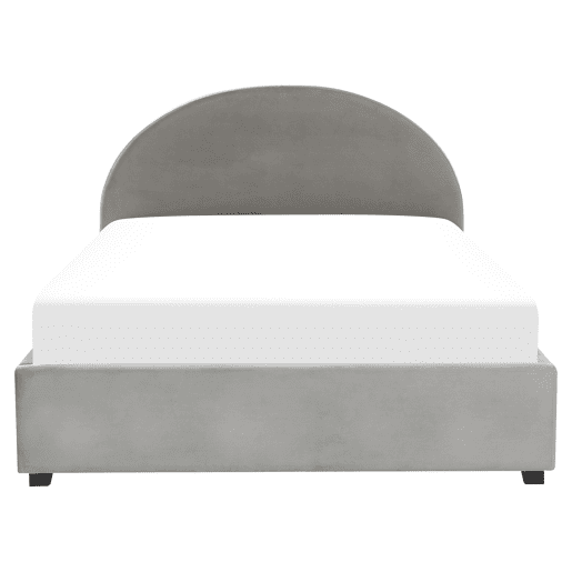 Cama baú Veludo VAUCLUSE 160 x 200 cm Cinzento claro
