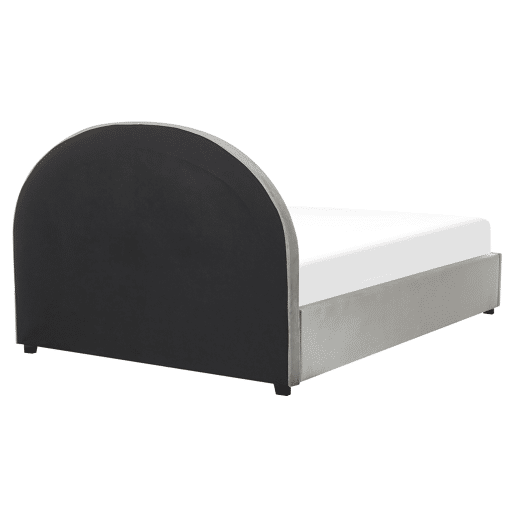 Cama baú Veludo VAUCLUSE 160 x 200 cm Cinzento claro