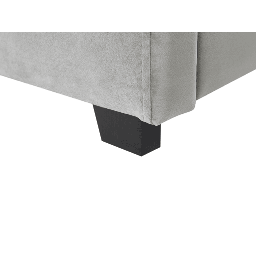 Cama baú Veludo VAUCLUSE 160 x 200 cm Cinzento claro