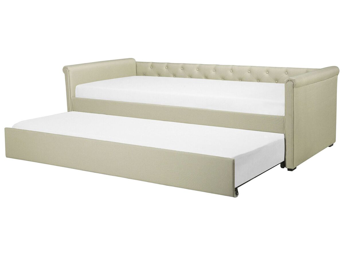 Beliani Cama nido Poliéster LIBOURNE 92x220 Beige