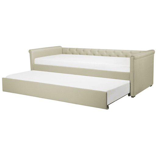 Cama gavetão Tecido LIBOURNE 80 x 200 cm Creme