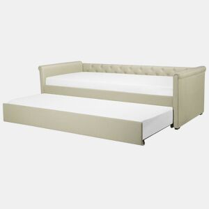 Cama gavetão Tecido LIBOURNE 80 x 200 cm Creme