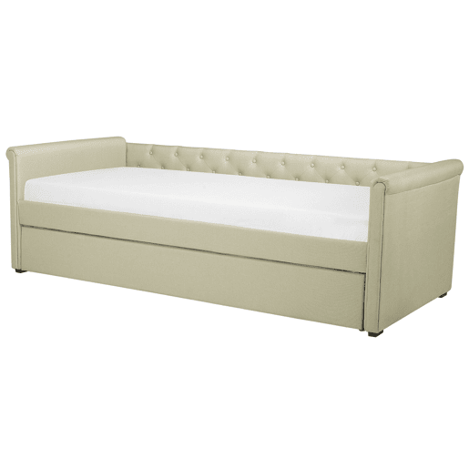 Cama gavetão Tecido LIBOURNE 80 x 200 cm Creme