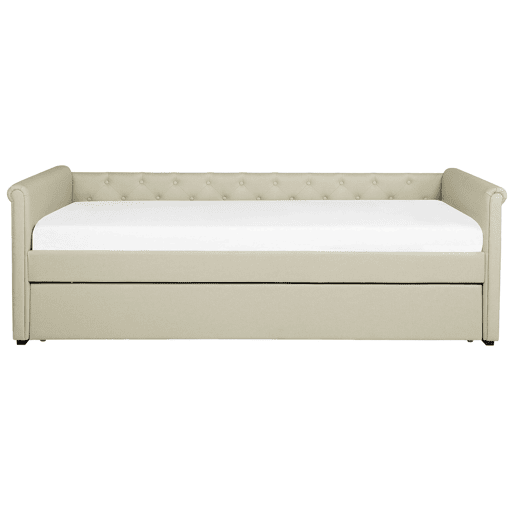 Cama gavetão Tecido LIBOURNE 80 x 200 cm Creme