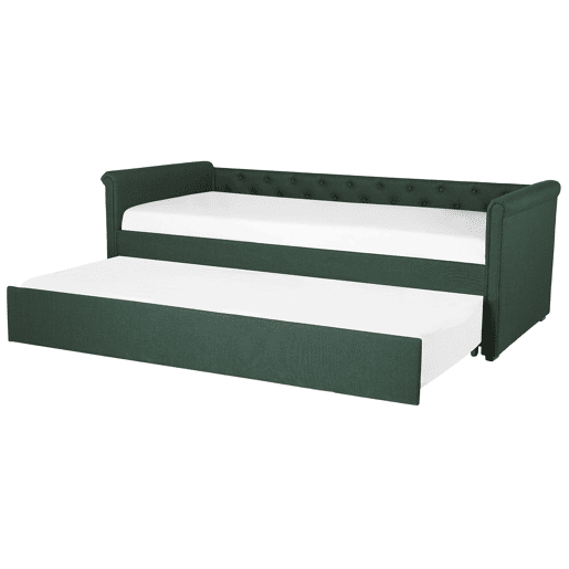Cama gavetão Tecido LIBOURNE 90 x 200 cm Verde escuro